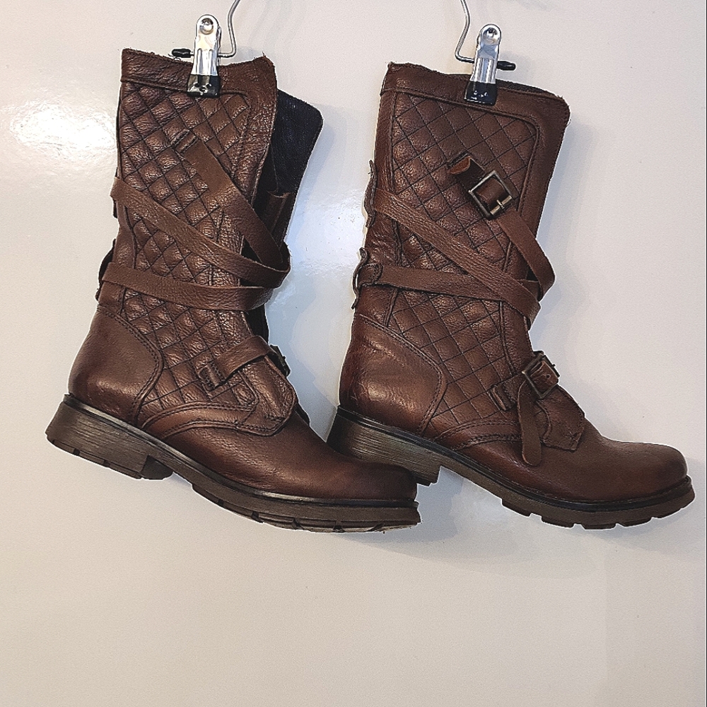 Steve Madden Brown Combat & Moto Boots